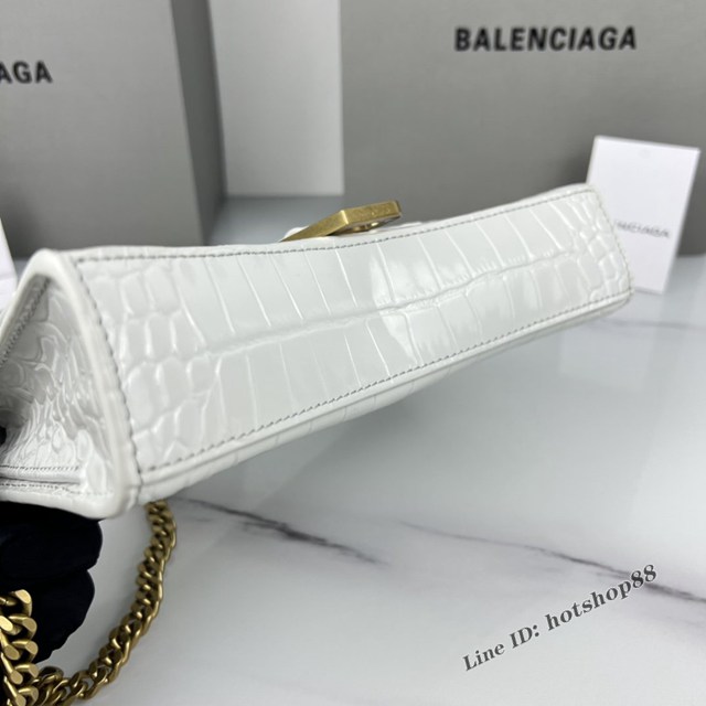 Balenciaga專櫃爆款鱷魚紋牛皮女包鏈條包 巴黎世家經典沙漏鏈條斜挎包 fyj1044